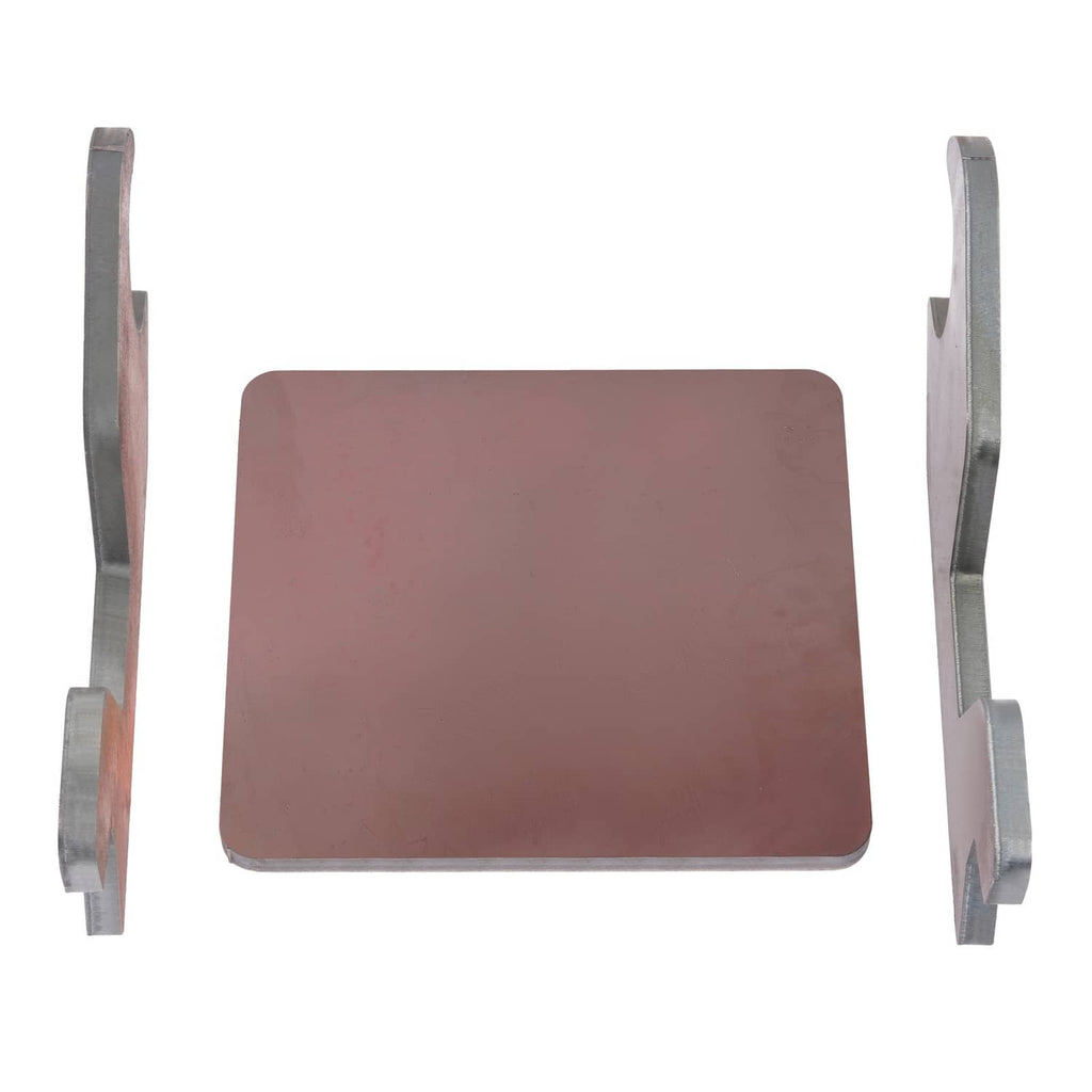Bucket ear attachment, rectangular brown base plate with side support ears