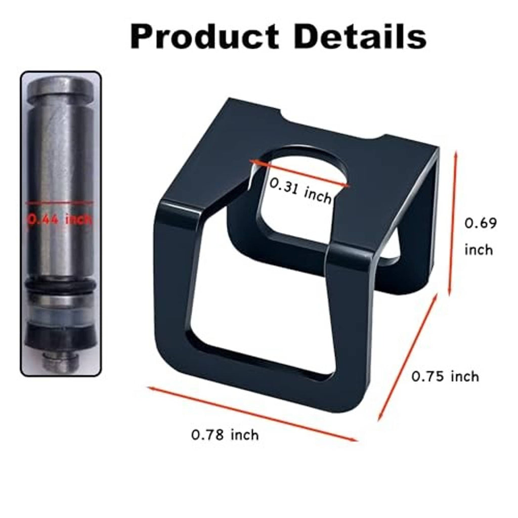 Black hoop clamp clip with rectangular mounting frame and rounded jaw opening