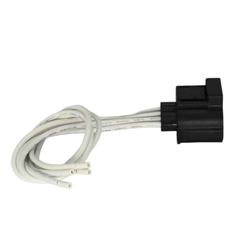Throttle position sensor wiring pigtail with black connector and white wire leads