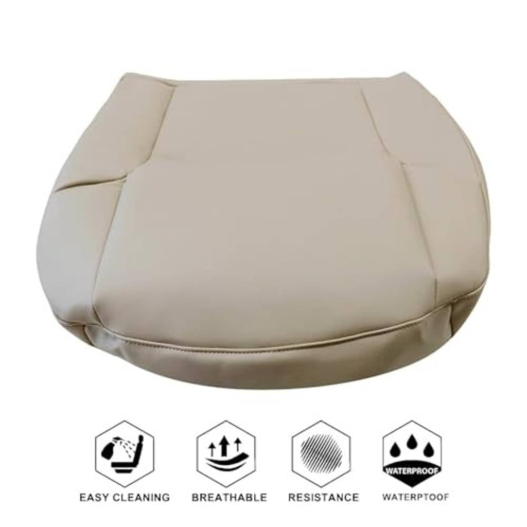 Taupe front driver-side bottom seat cover, contoured base pad with side bolsters