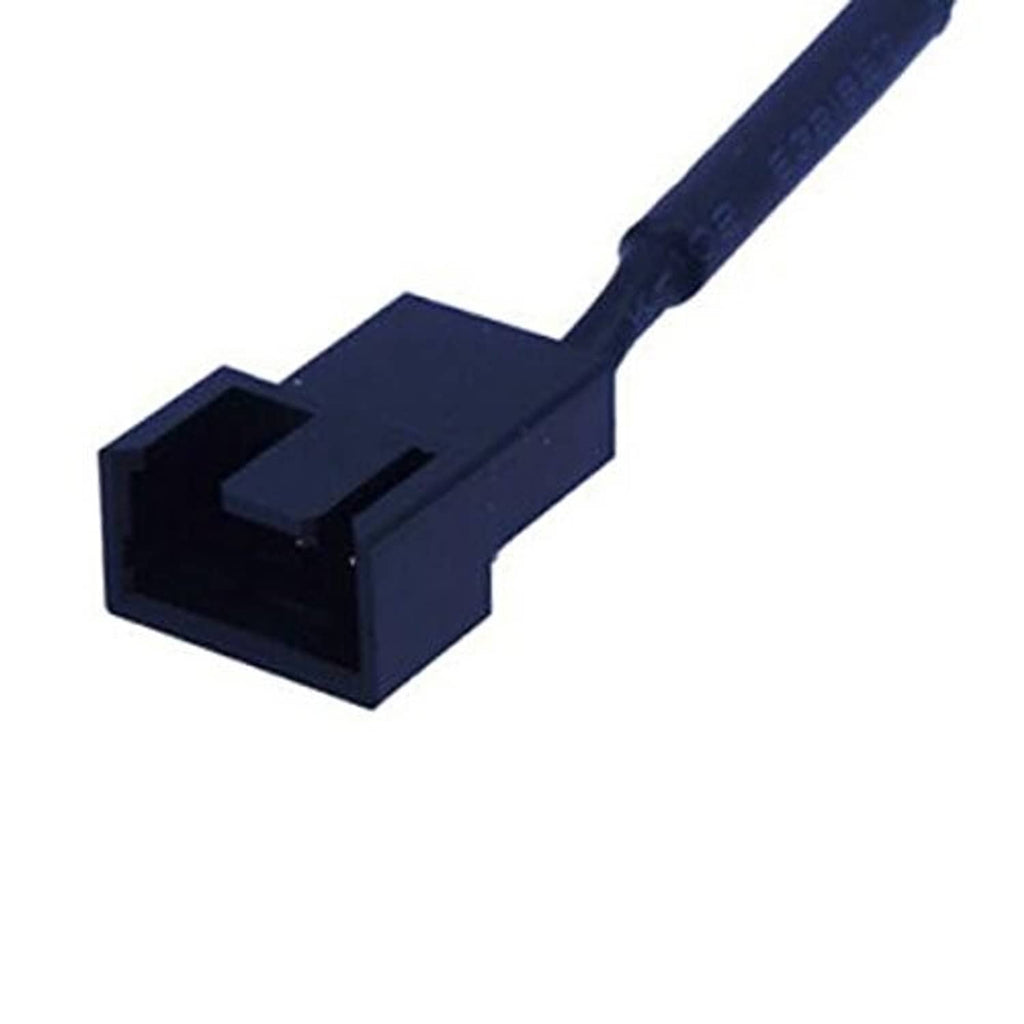 3-pin fan power connector housing on adapter cable, close-up