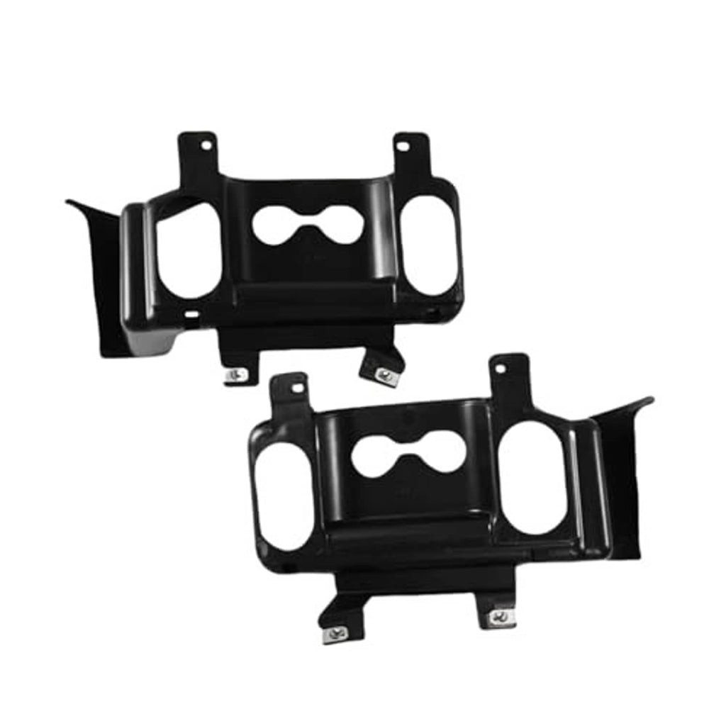 Front bumper air intake duct bracket pair, left/right, black plastic with mounting hardware