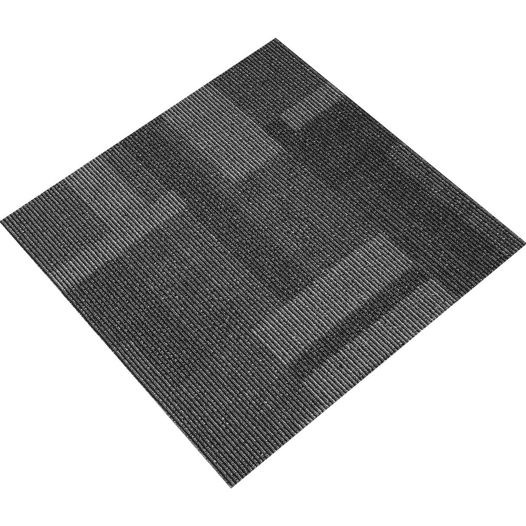 Mixed gray square carpet tile with short textured surface and attached backing