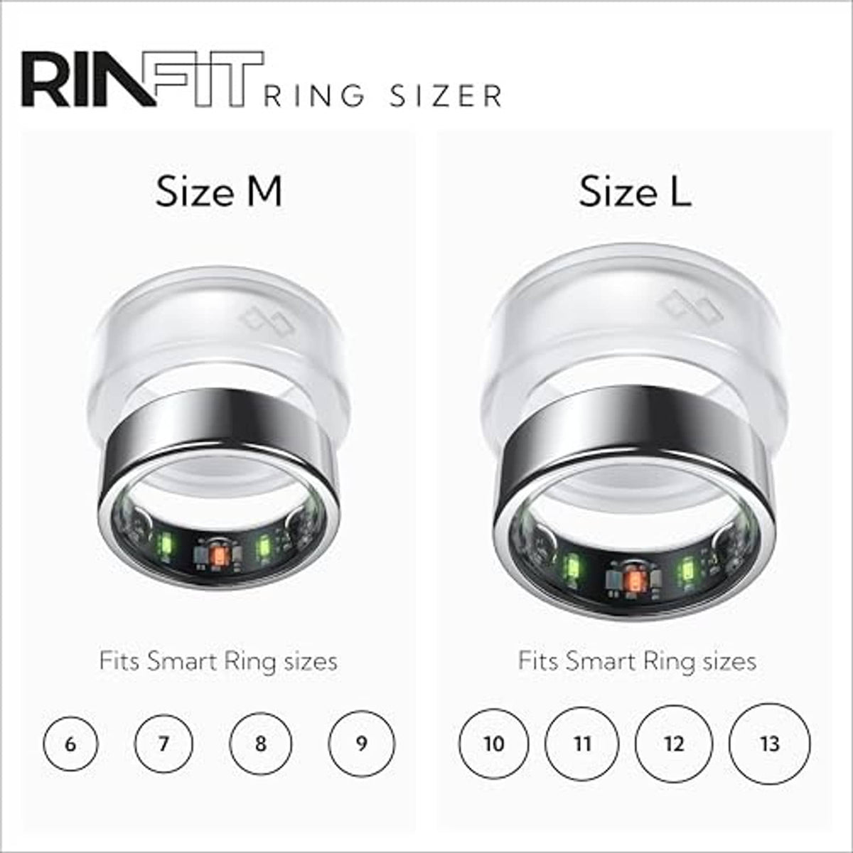 Frosted white silicone ring protector size L with clear inner window