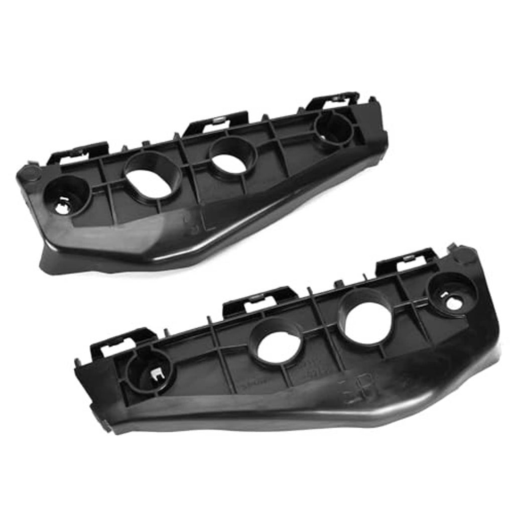 Black front bumper bracket support retainer, long bar with multiple circular cutouts