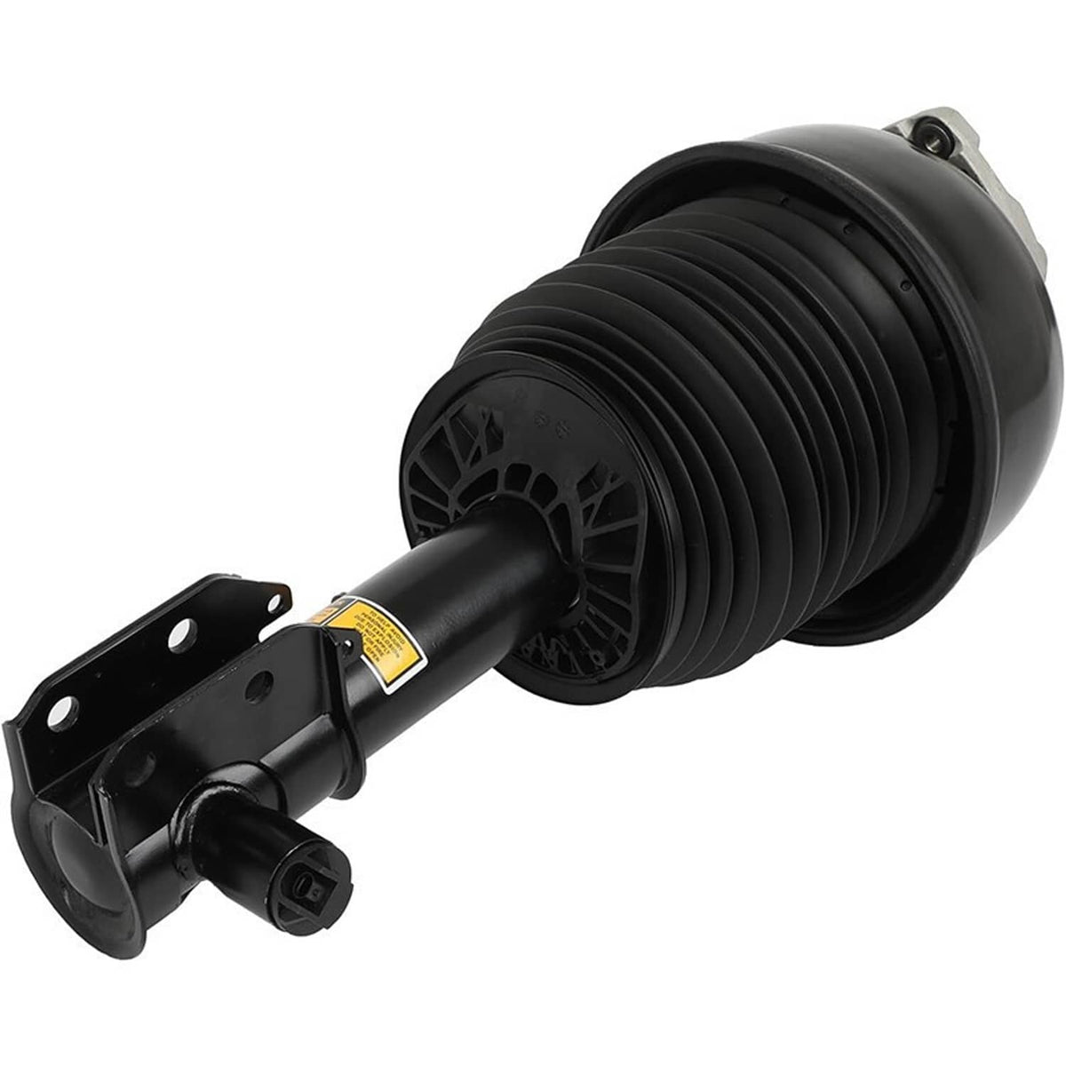 Front air suspension strut assembly with black bellows and front mounting plate