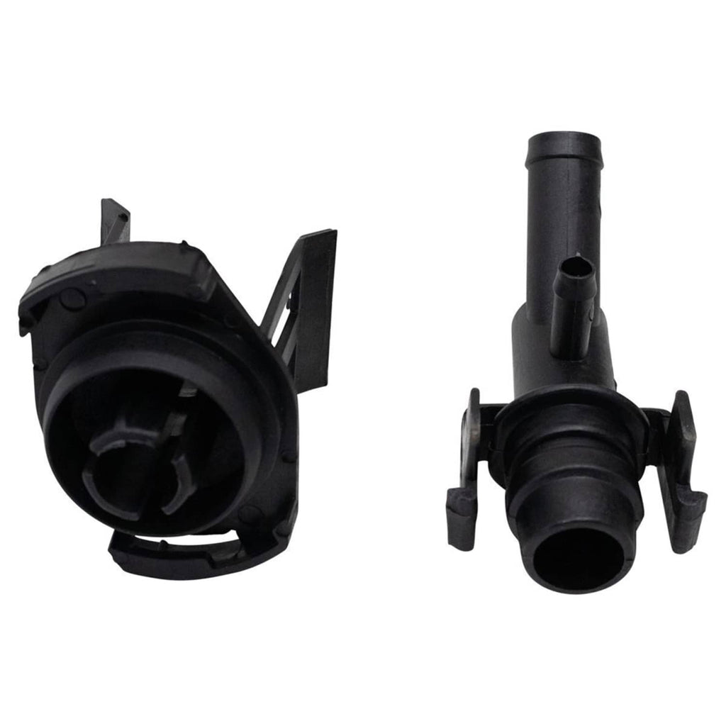 Intake manifold end pieces with open intake and hose connector fittings.