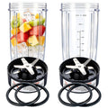 32 oz blender cup and blade replacement set with black blade bases and sealing rings