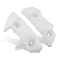 Infiniti front bumper outer bracket, white plastic mount clip set of two