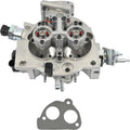 Throttle body with fuel injector assembly, silver housing with mounting gasket and ports