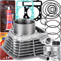 Cylinder piston top end rebuild kit with cylinder, piston, rings, gaskets and hardware