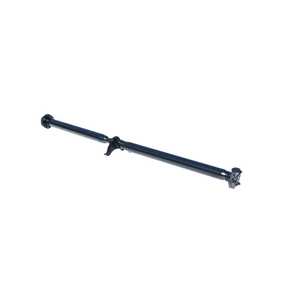 Rear drive shaft assembly with dark blue tube and yokes at both ends