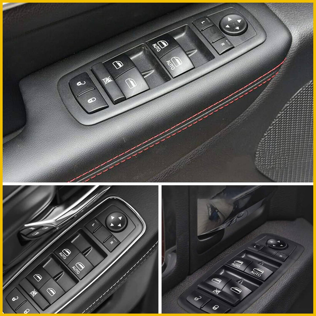 Car power window master control switch with window buttons and directional arrows