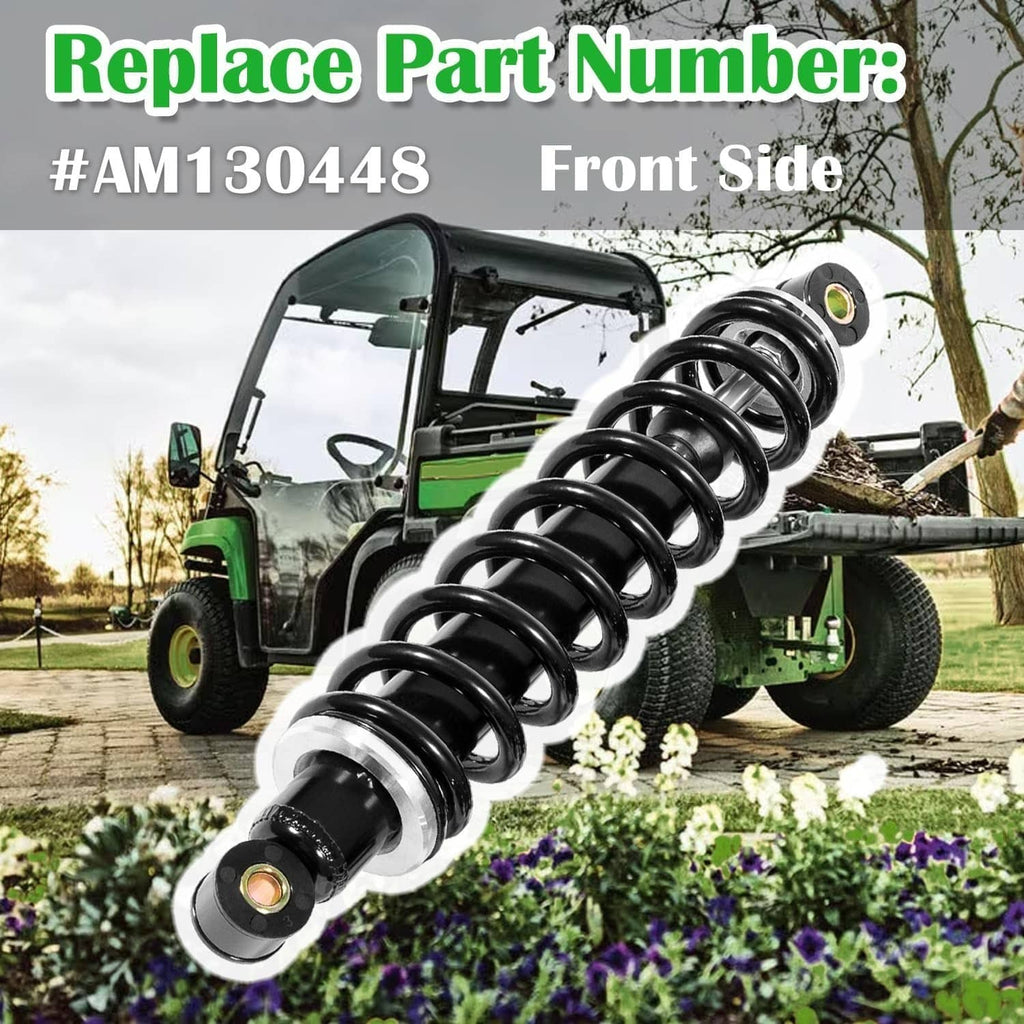 Front suspension shock absorbers with black coil springs and silver shock bodies