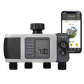 Gray Orbit B-hyve XD 4-port smart hose watering timer with LCD and four outlet ports