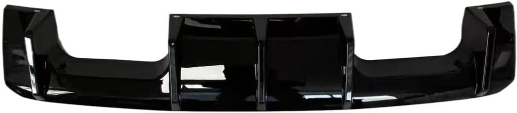 Gloss black rear bumper lip diffuser with central grille and fins
