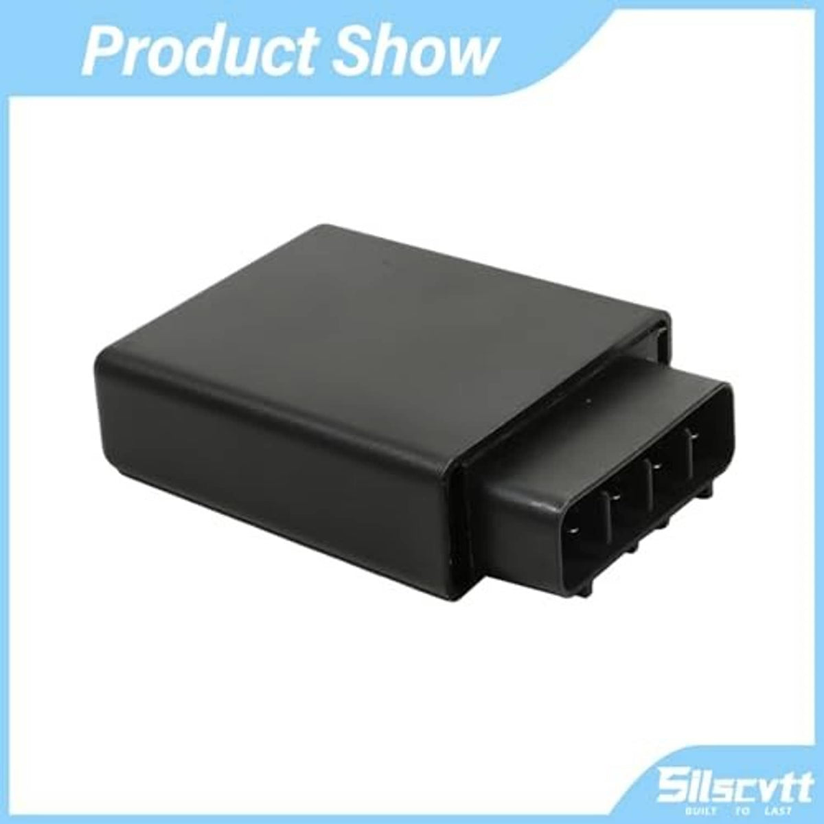 Black CDI ignition control box with side multi-pin connector, compact rectangular design.