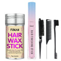 FUNAN hair wax stick set with pink applicator tube and styling brushes