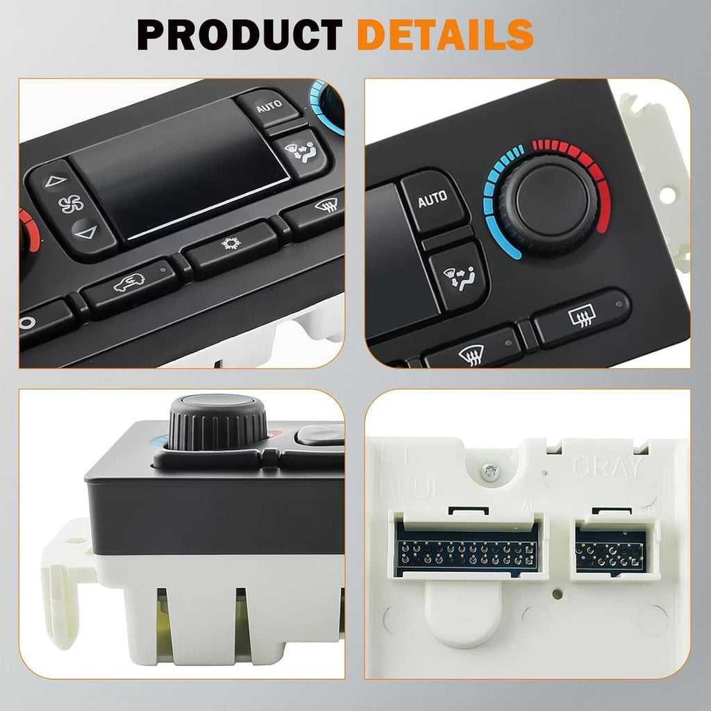 HVAC climate control module detail view with AUTO dial and button controls