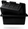 Black silicone drip pan liner set for griddles, with raised grid and side channels