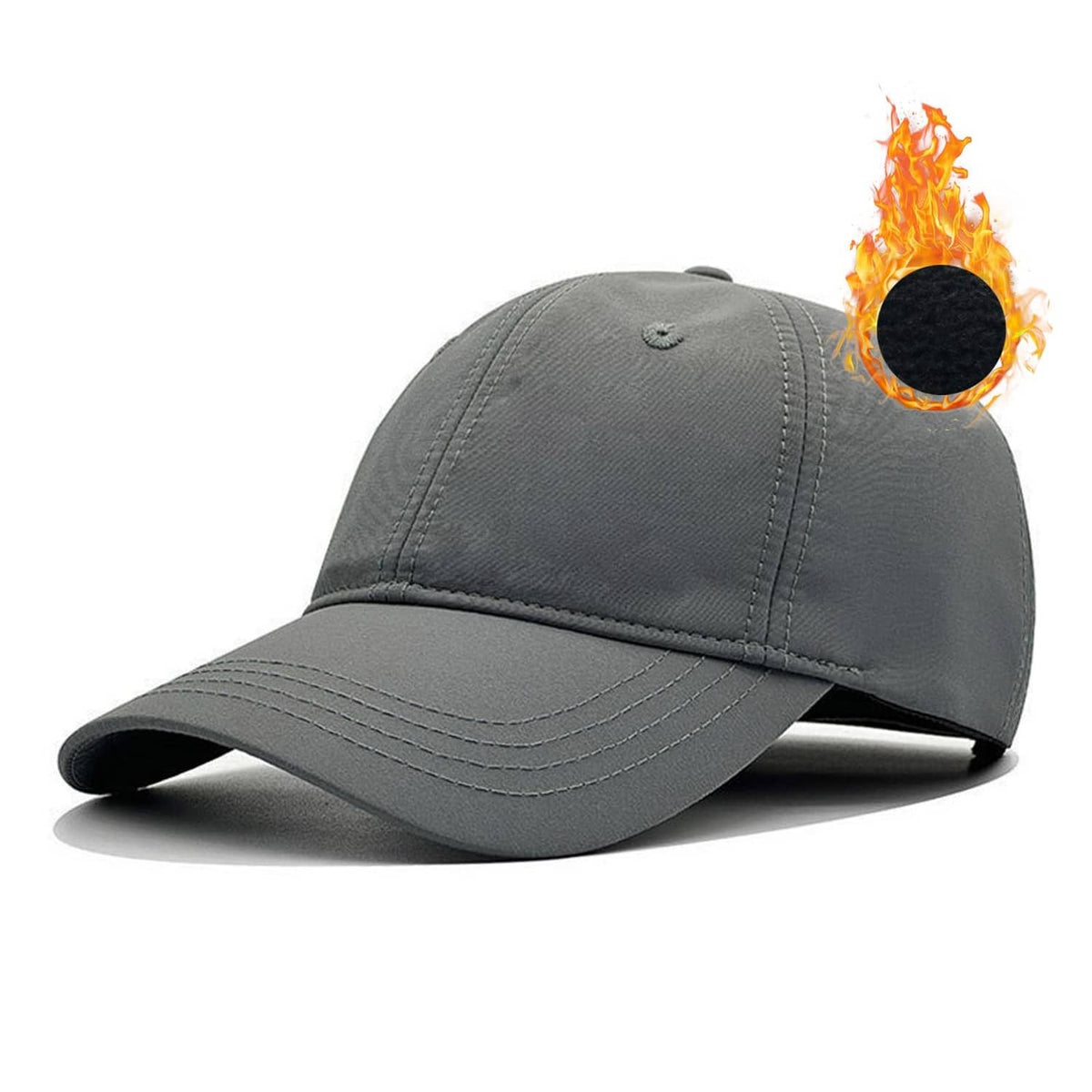 Men’s grey baseball cap with curved brim and small front logo