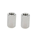 Stainless steel hex coupling nuts (2-pack) with female threads