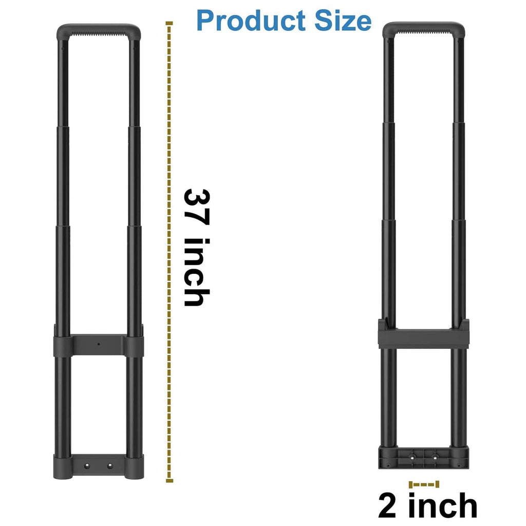 Tall black telescoping cooler handle with ridged top grip and base plates
