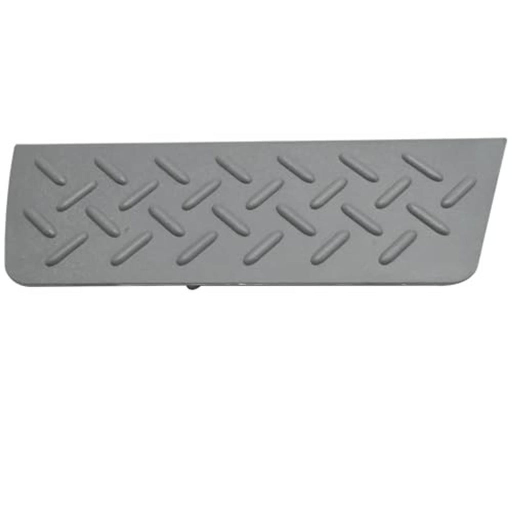 Gray anti-slip shield cover panel with raised oval grip texture, side profile
