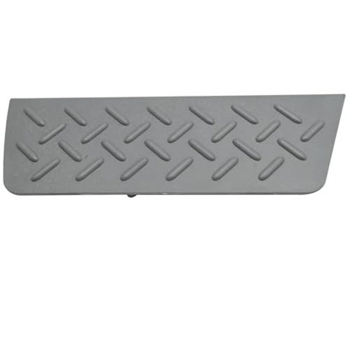 Gray anti-slip shield cover panel with raised oval grip texture, side profile