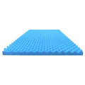 Blue egg-crate foam mattress topper, king size, ventilated design