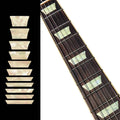 Guitar fretboard inlay sticker set with pale rectangular markers, 6 pieces