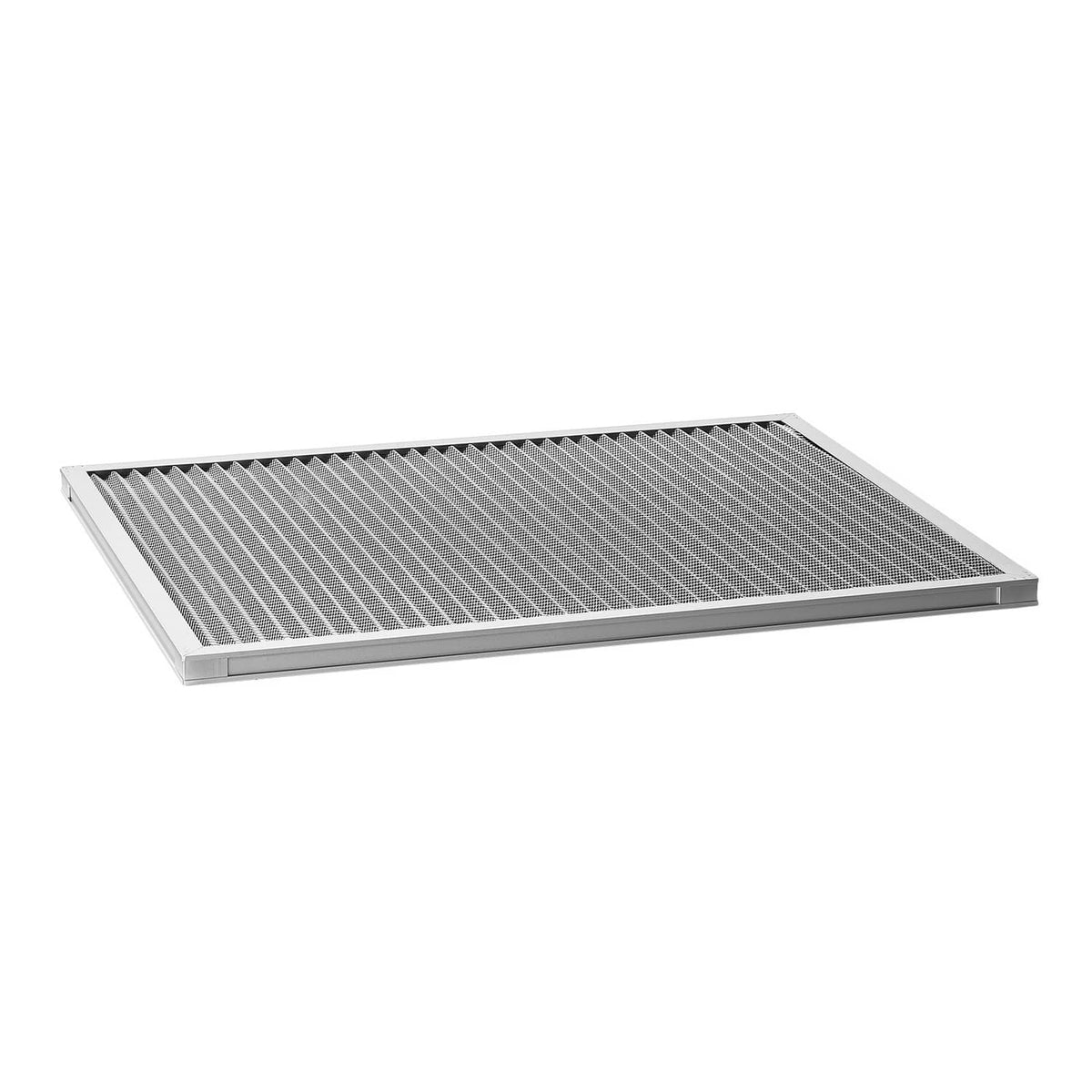 Aluminum electrostatic air filter with gray mesh panel and silver frame