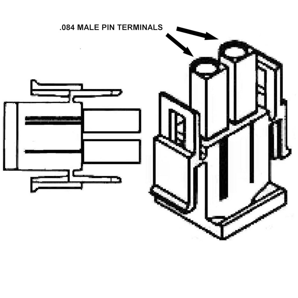 Male pin terminal diagram for .084 furnace ignitor connector and mounting base