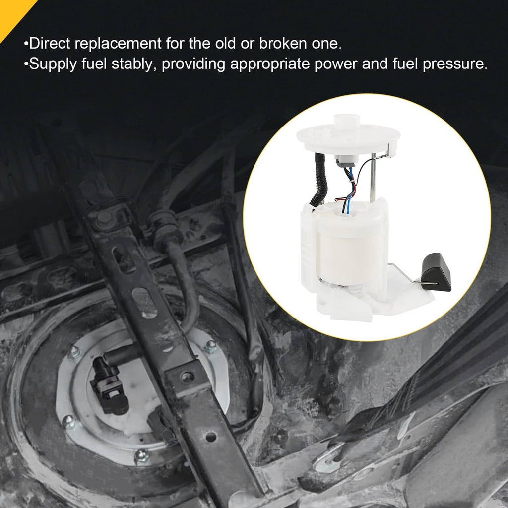 Electric fuel pump module with mounting opening and inset assembly view
