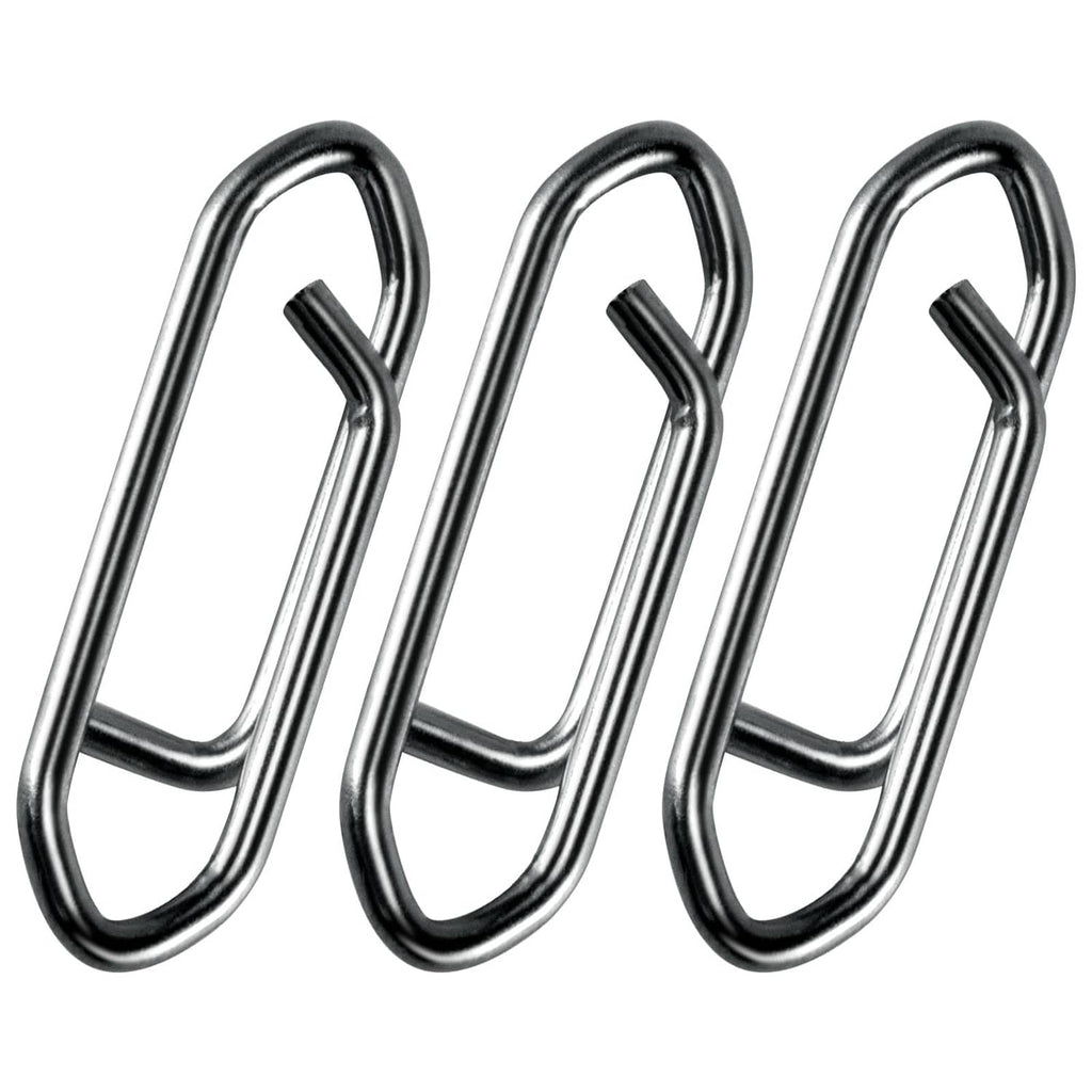 Fishing power speed clips, three-pack of chrome steel U-shaped line clips