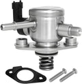 High-pressure fuel pump with metal housing, spring, and outlet/inlet ports