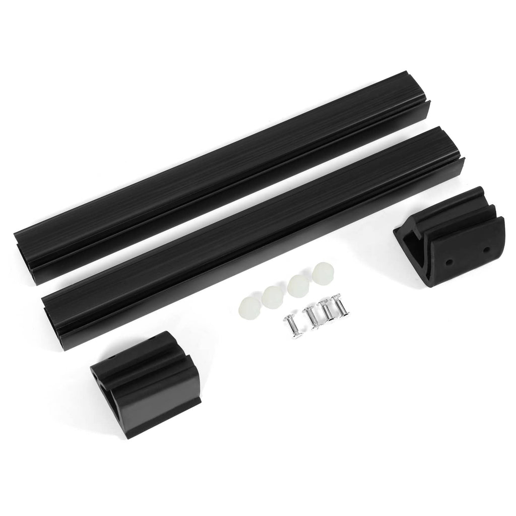 Black and clear windshield frame kit with mounting hardware and clear support panels