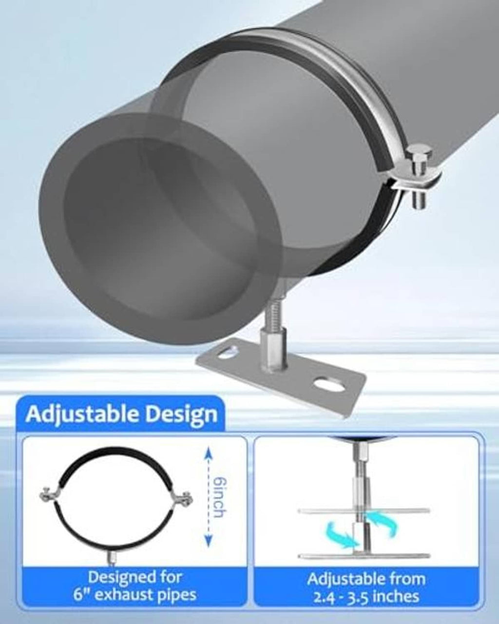 Adjustable split-ring pipe hanger with black rubber liner and steel base plate