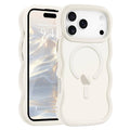 Stone cream iPhone case with curly wavy frame and camera cutouts