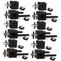 Matte black keyed entry deadbolt lock set with lever handle and keys, 6-pack