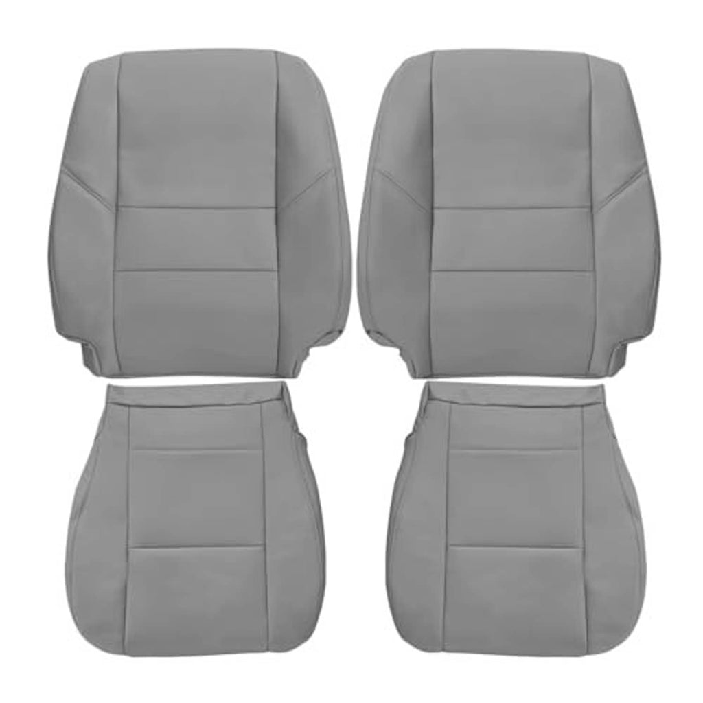 Gray front seat back and bottom replacement covers for driver and passenger, four pieces