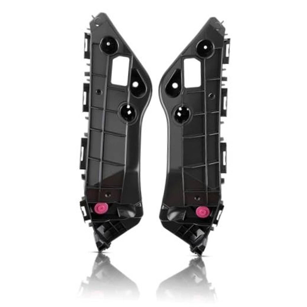 Black front bumper bracket pair with mounting tabs and bolt holes