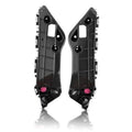 Black front bumper bracket pair with mounting tabs and bolt holes