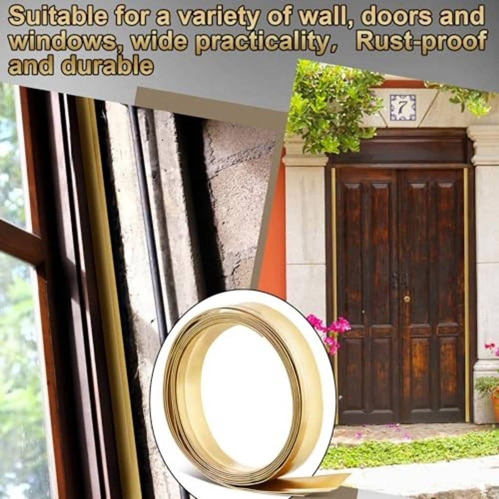 Bronze spring weatherstripping coil positioned for door and window sealing