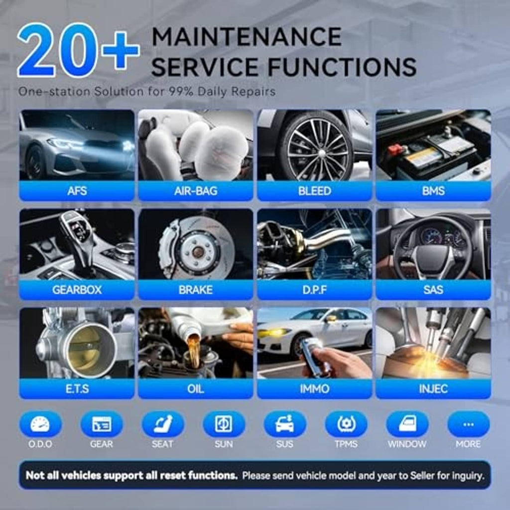 Compact OBD2 diagnostic scanner with touchscreen and button panel on the right
