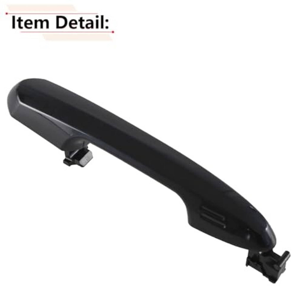Black exterior door handle cover with attachment clips on underside