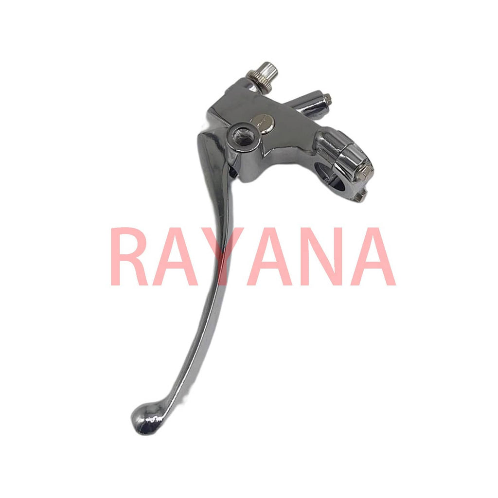 Silver left clutch lever and perch assembly with long curved lever