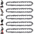 5-pack 6-inch chainsaw replacement chains, silver links with black drive links