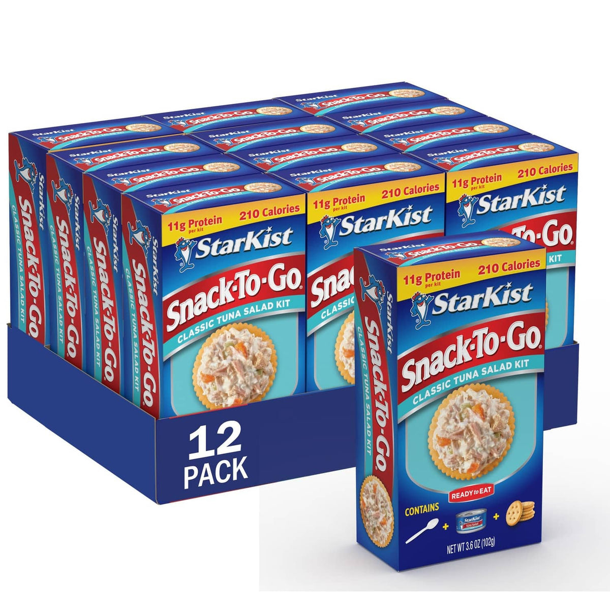 StarKist Snack-To-Go tuna salad kit 12-pack carton with single pouch