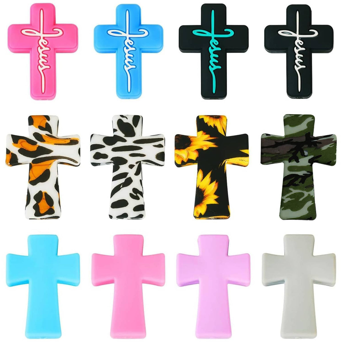 12-piece set of cross-shaped silicone knitting needle point stoppers in mixed colors